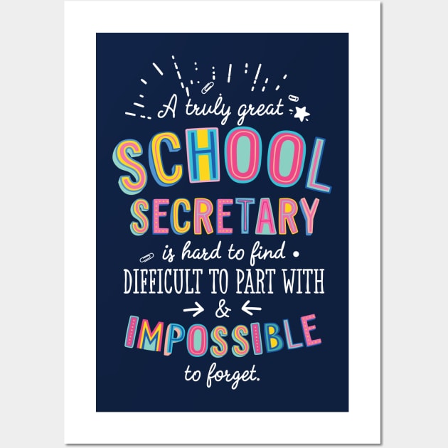 A truly Great School Secretary Gift - Impossible to forget Wall Art by BetterManufaktur